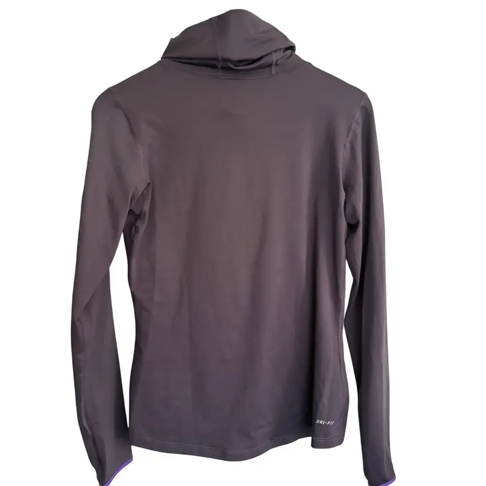 Nike Pro Cowl Neck Running Shirt L Purple Top Dri Fit